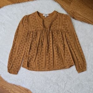 Madewell Brown BOHO Top, Womens Size Small